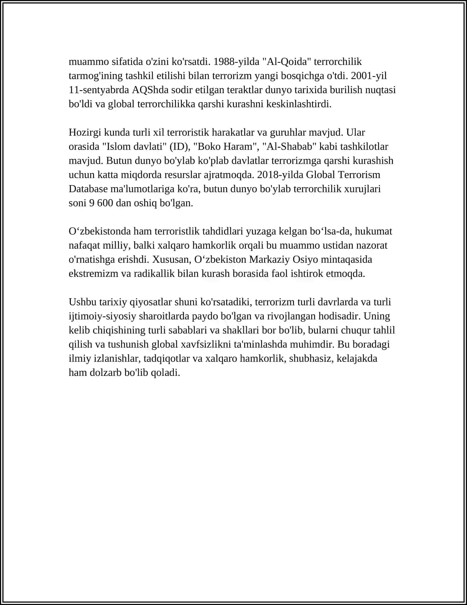 TERARIZIM VA DINIY EKSTREMIZM INSONLARNI HALOKATGA OLIB KELUVCHI MANBA 4