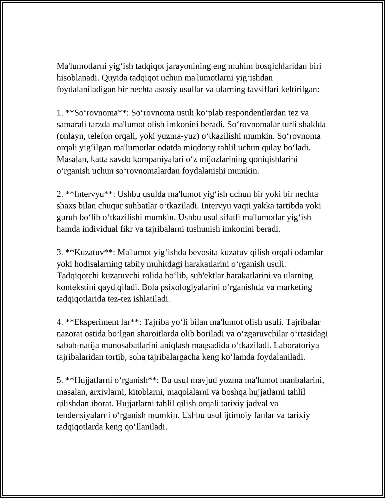MATSTATISTIK EHM DASTURLARI VA ULAR BILAN ISHLASH 4