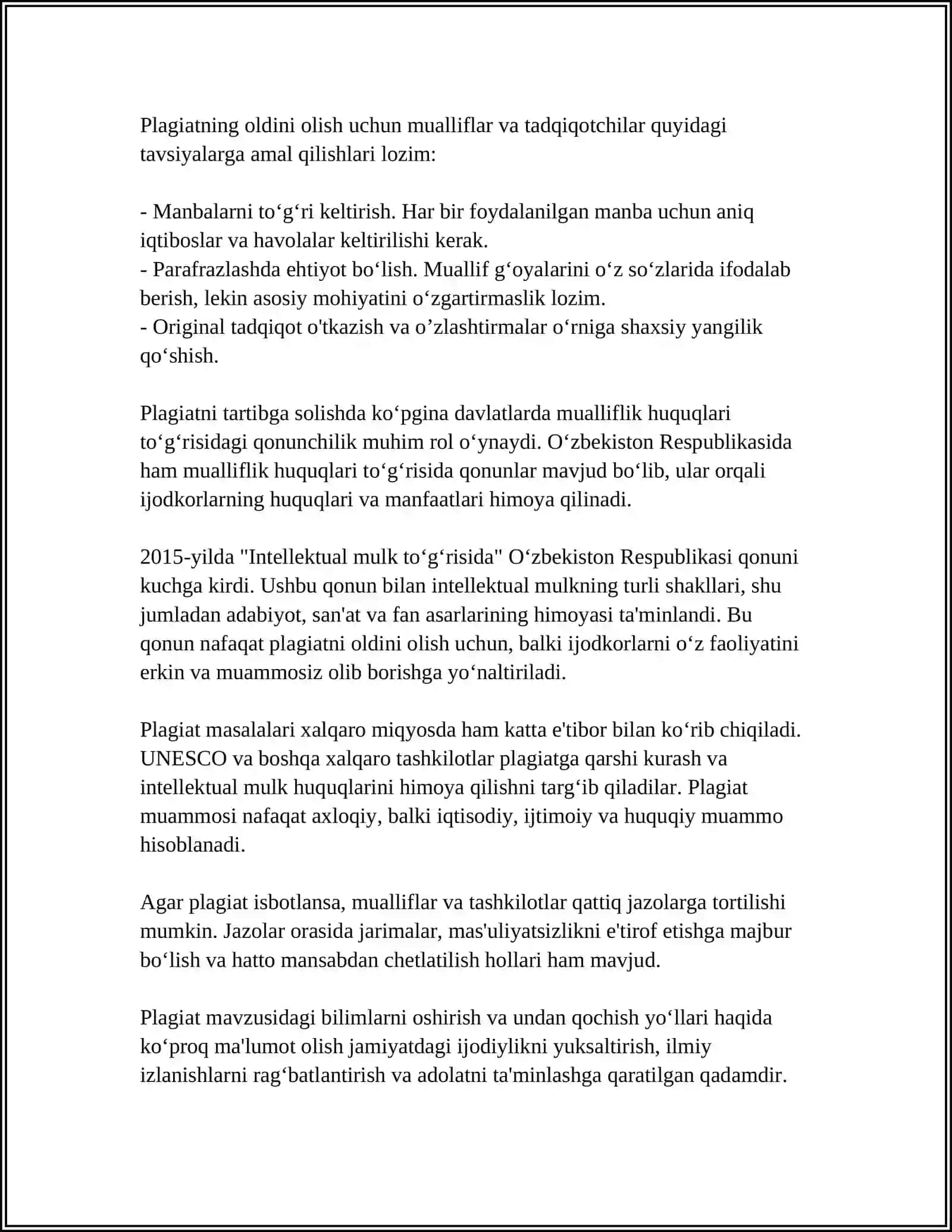 PLAGIAT VA UNING SALBIY OQIBATLARI 4