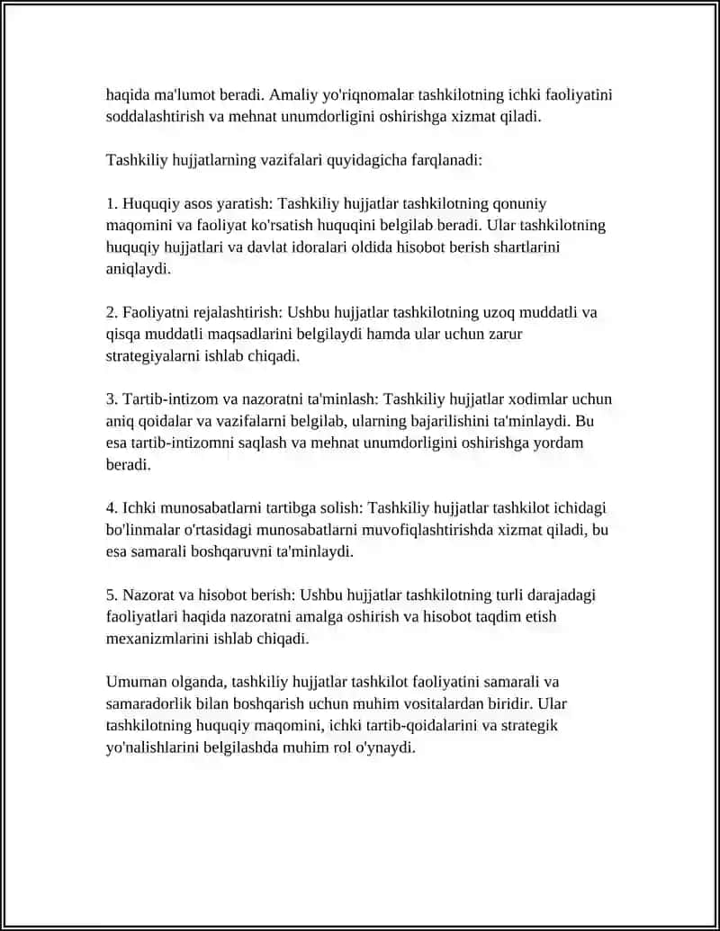 TASHKILIY HUJJATLAR VA ULARNI RASMIYLASHTIRISH 4