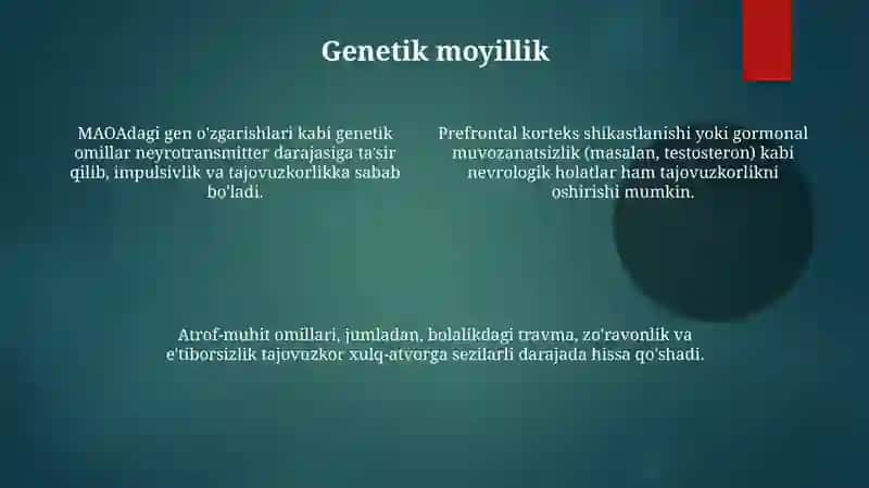 Agressiv xulq atvorining shakllanishi omillari 4