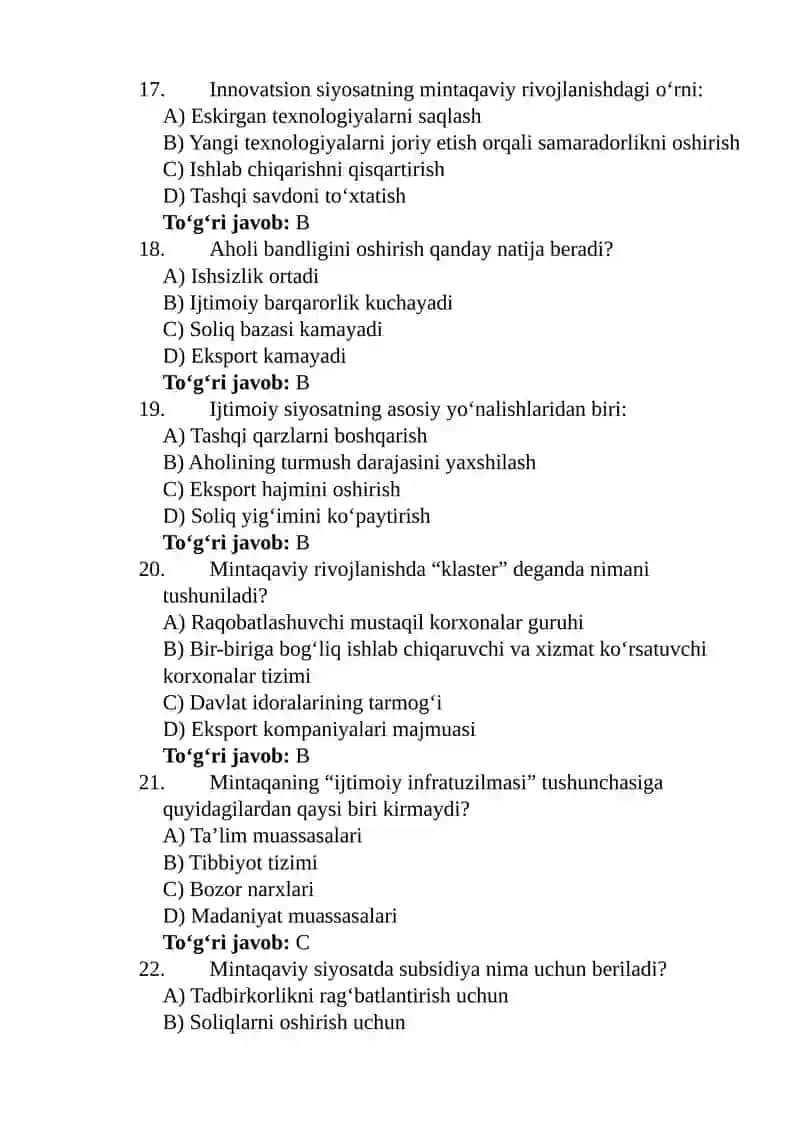 Mintaqalarni ijtimoiy iqtisodiy rivojlanishini tartibga solish 4