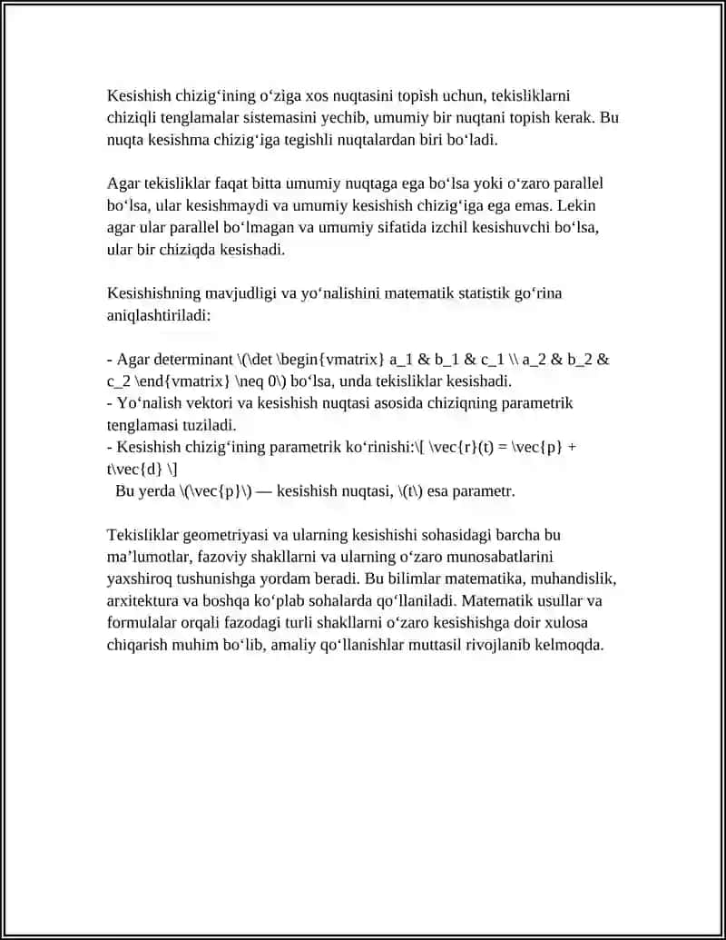 SIRTLARNING OʻZARO KESISHUVI 4