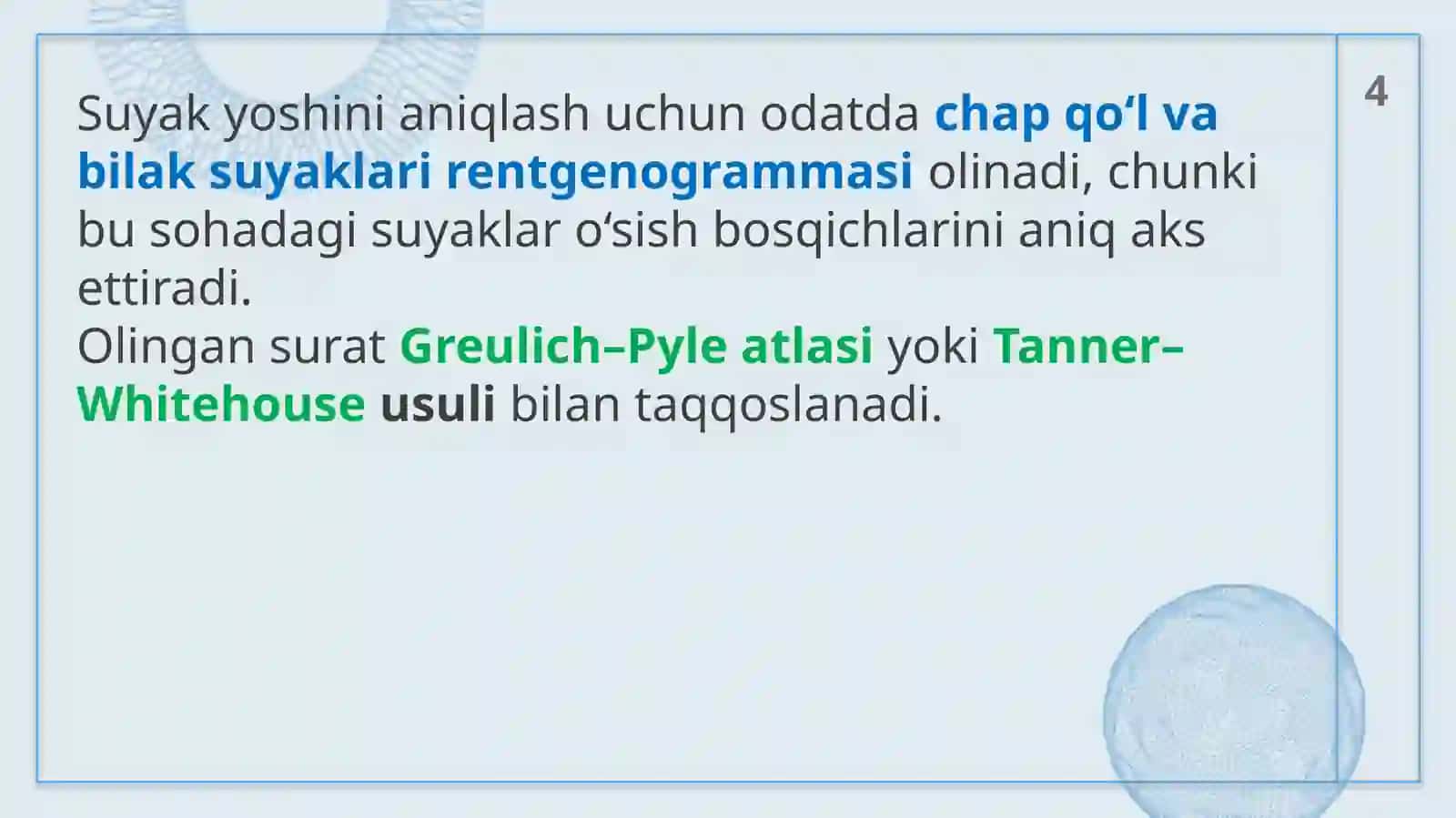Suyaklarga qarab yoshni baholash 4
