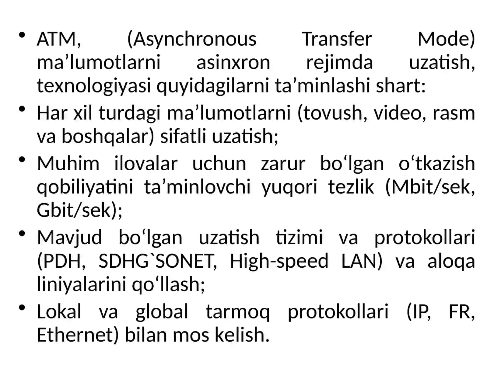 ATM, ISDN, xDSL Texnologiyalari 4