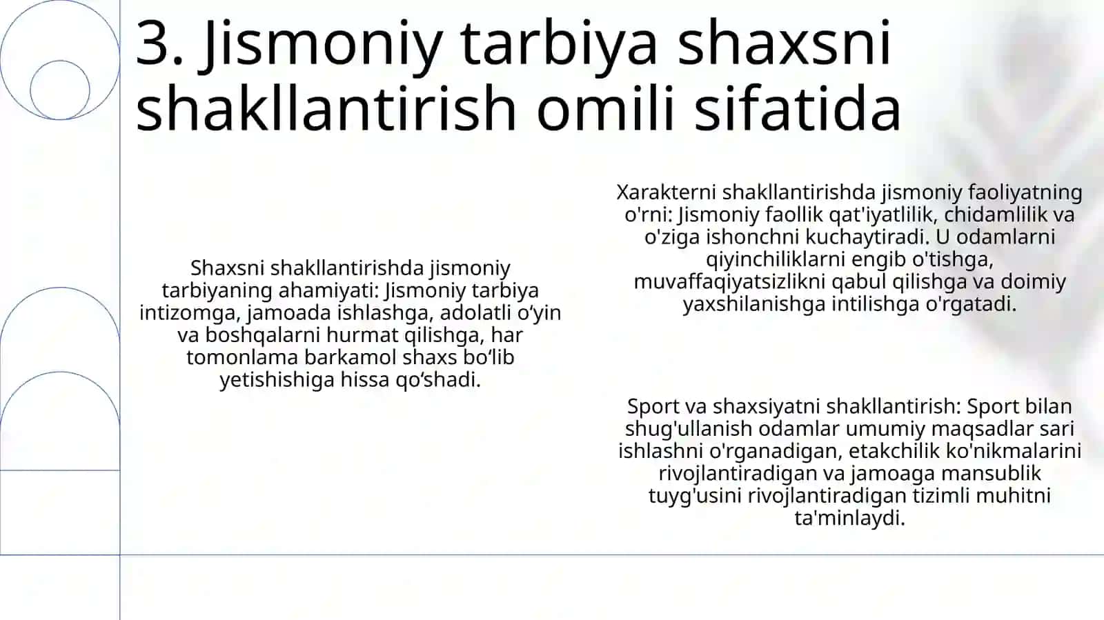 Jismoniy Rivojlanish Jismoniy Tarbiya Jarayonida Sportchi Shaxsining Shakllanishi 4