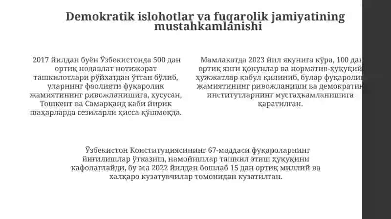 Oʻzbekistonda Demokratik Fuqarolik Jamiyatining Shakillanishiga Tarixiy Nazara 4