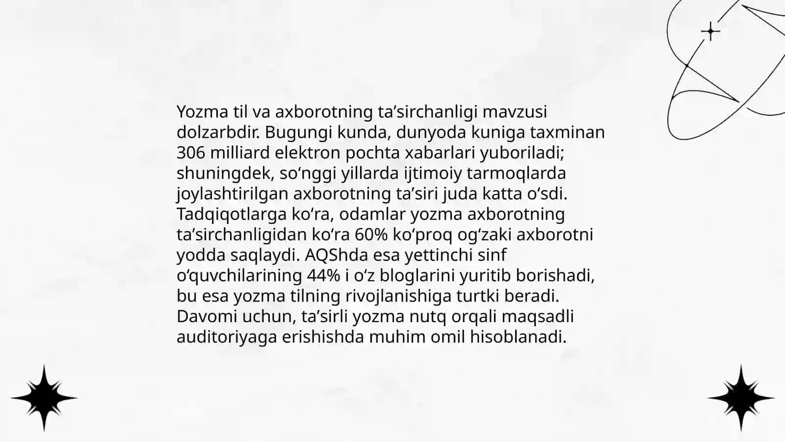 Shov shuvli matnlarni yaratilishida jurnalist til mahoratini oʻrni 4