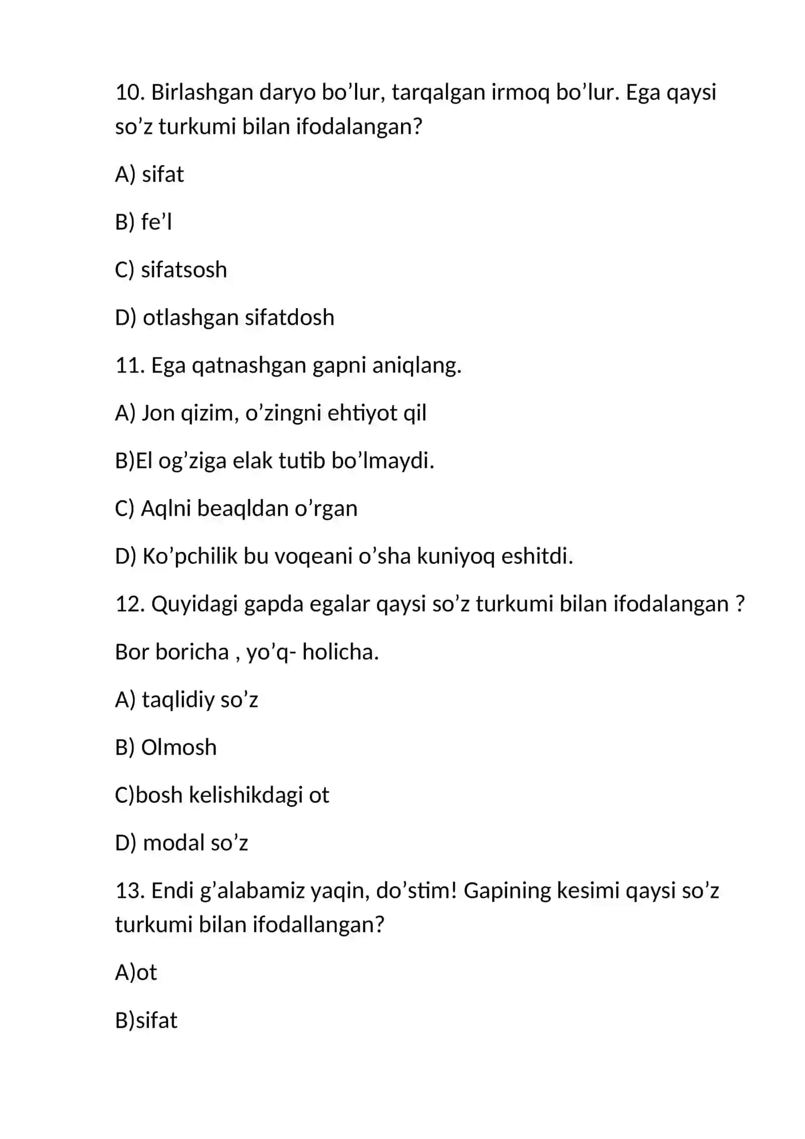 Ona tili fanidan Mustaqil ta’lim topshiriqlari 4