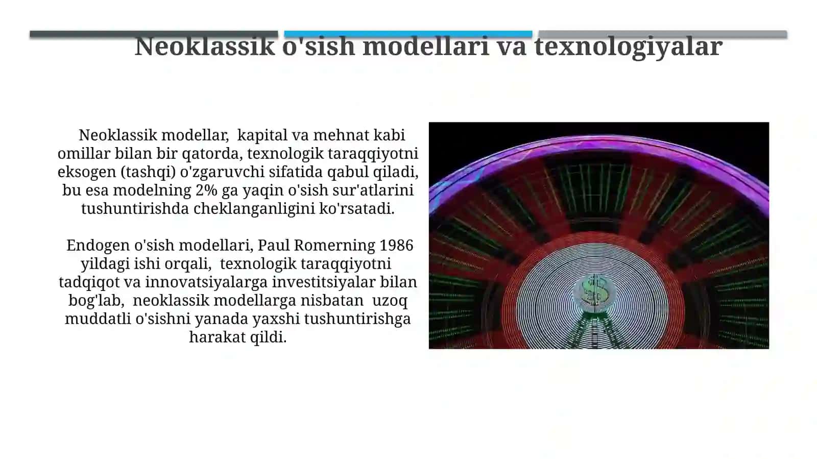 Iqtisodiy o'sish modellarida texnik taraqqiyotining aks ettirilishi 4