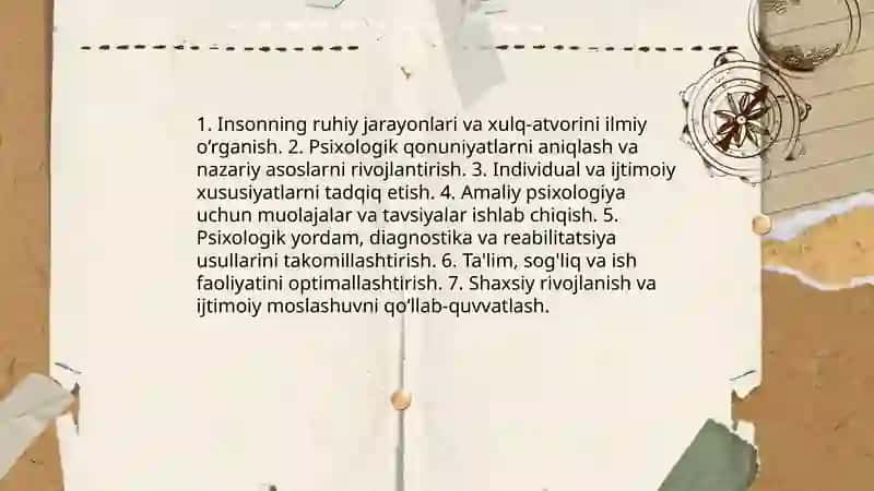 Psixologiya fanining peredmeti, maqsadi va vazifalari 4