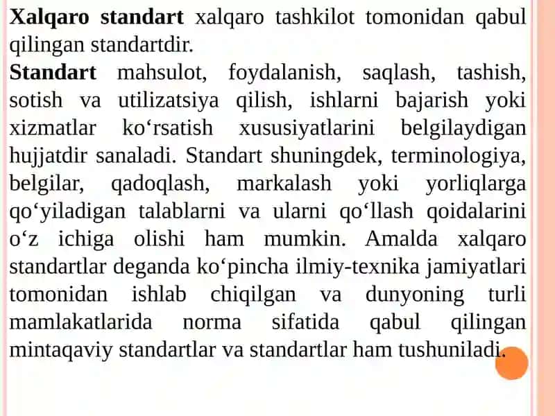 STANDARTLASHTIRISH BO‘YICHA XALQARO TASHKILOTLAR 4