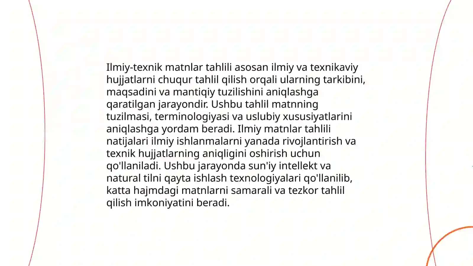 Autentik matn ustida ishlash (sohaga oid matnlarning xususiyatlarini o'rganish) 4