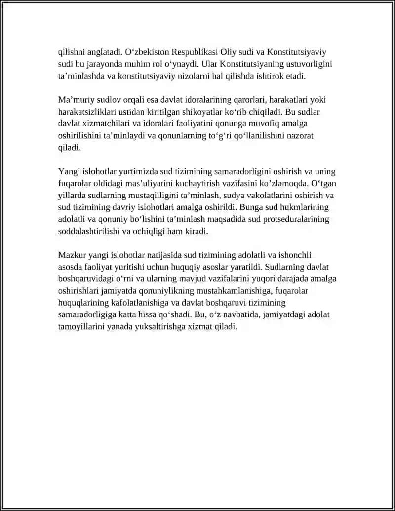 Sudlar va davlat boshqaruvidagi vakolatlar: huquqiy asoslar va amaliy ahamiyati 4