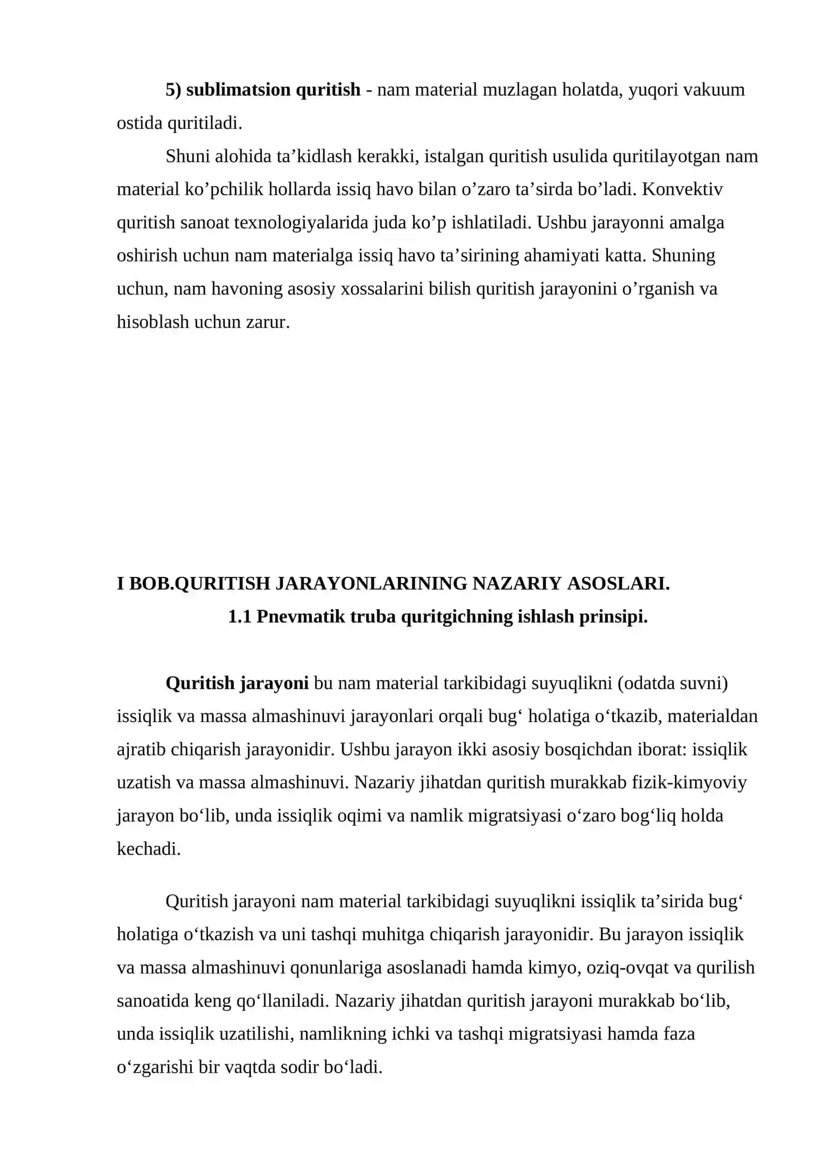 Soda zarrachalarini quritish uchun pnevmatik truba-quritgich 4