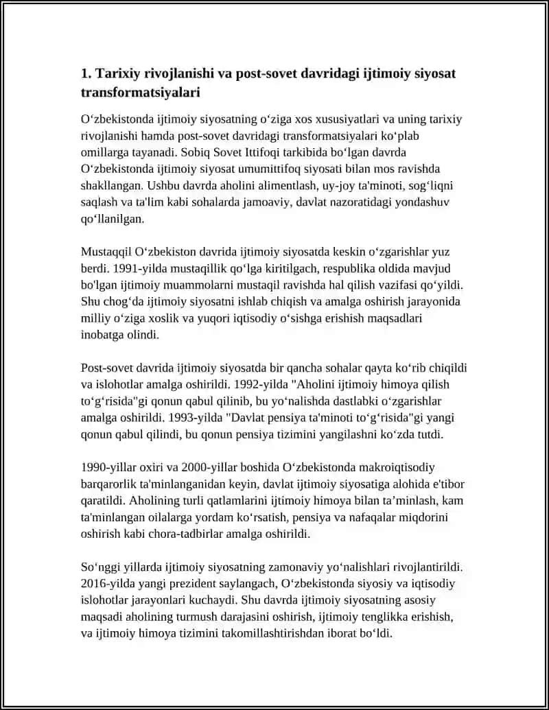 ÒZBEKISTONDA IJTIMOIY SIYOSATNING OʻZIGA XOS XUSUSIYATLARI 4