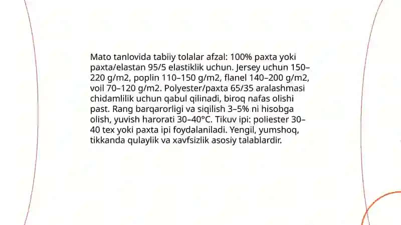 Maktab yoshidagi qizlar tungi ko'ylagini texnologik xaritasini tuzish, maketini tikish 4