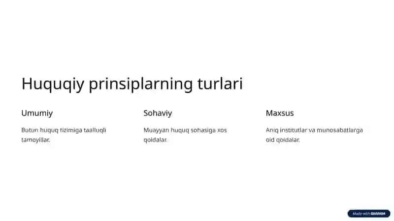 Huquqiy prinsiplar tushunchasi, turlari va oʻzaro farqlari 4