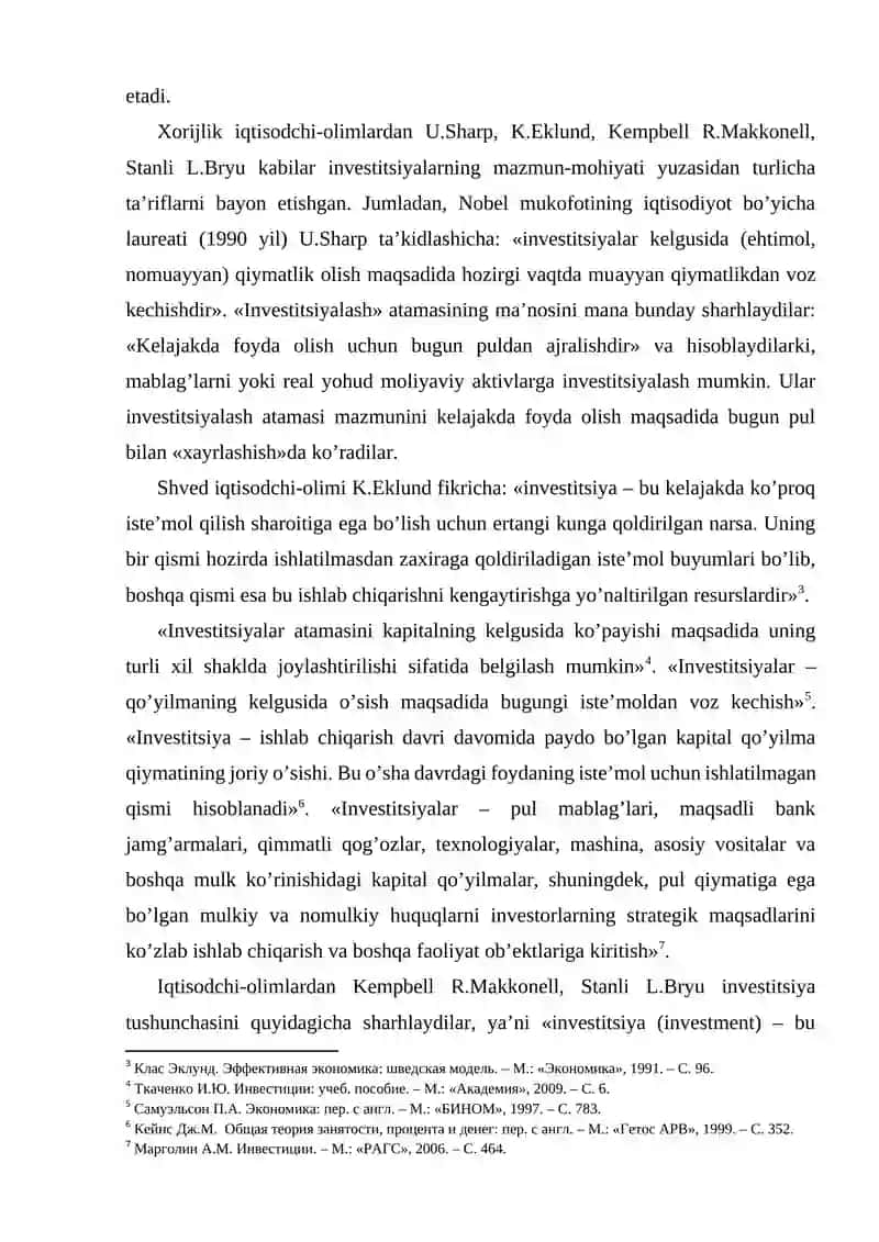 Investitsiyalarning iqtisodiy mohiyati va tasniflanishi 4