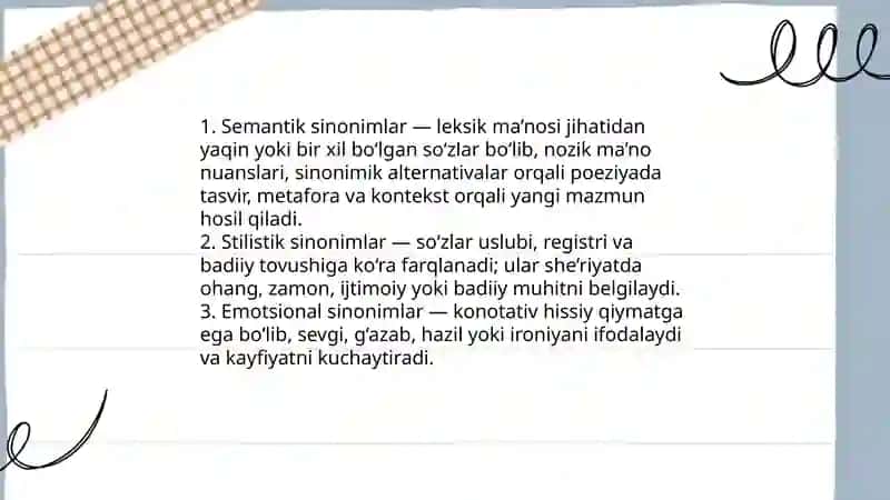 Leksik sinonimlar-poetik vosita sifatida 4