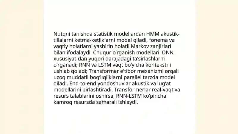Nutqni avtomatik tanish texnologiyalarining tarixi va rivojlanishi 4