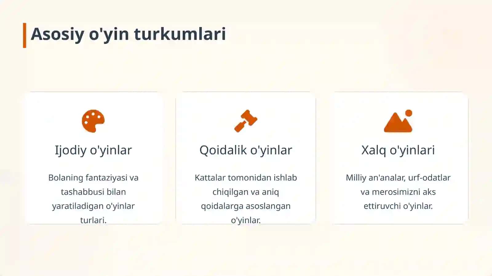 Bolalar o'yinlarining turkumlari 4