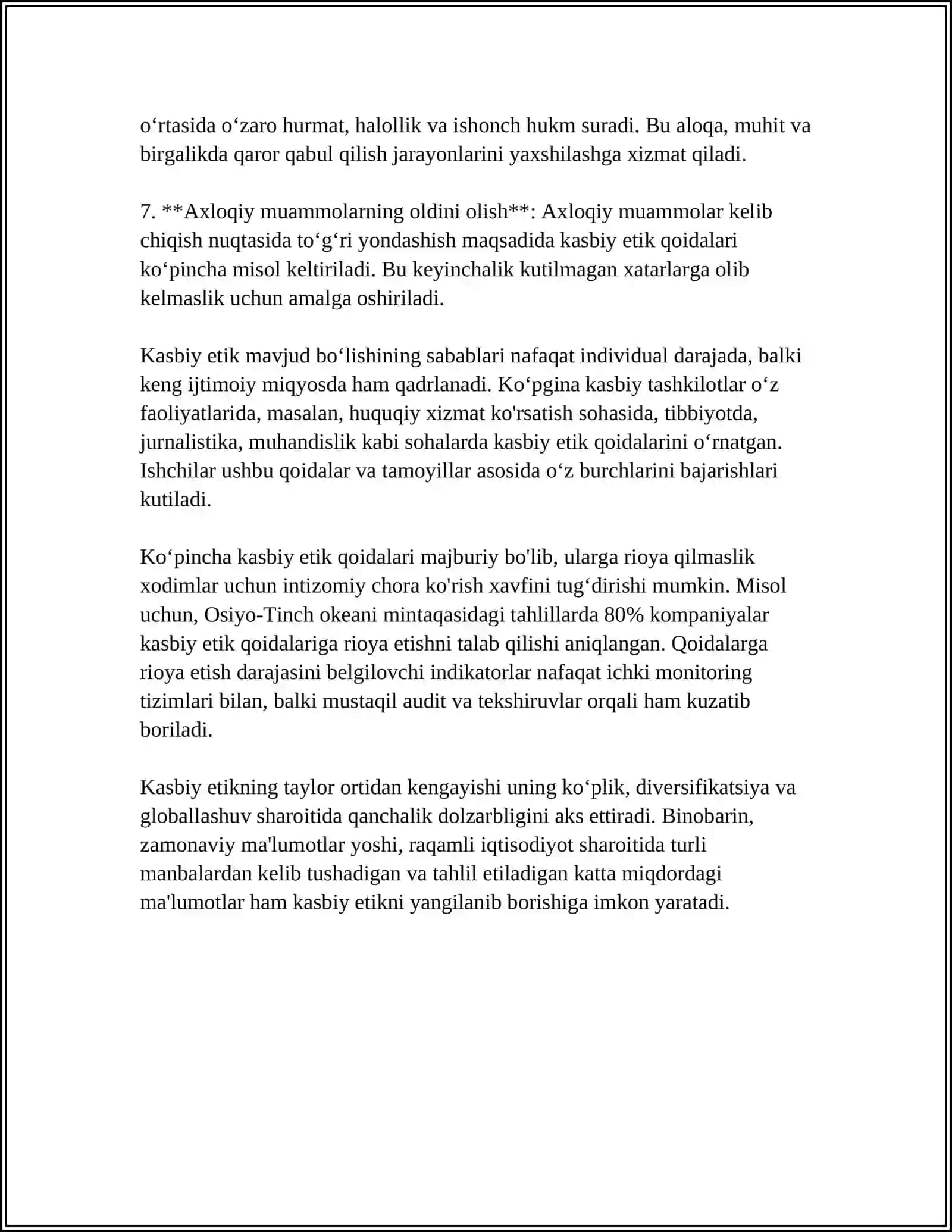 KASIB ETIKASI. ZAMONAVIY MATAXASSIS QANDAY BOLISHI KERAK? 4