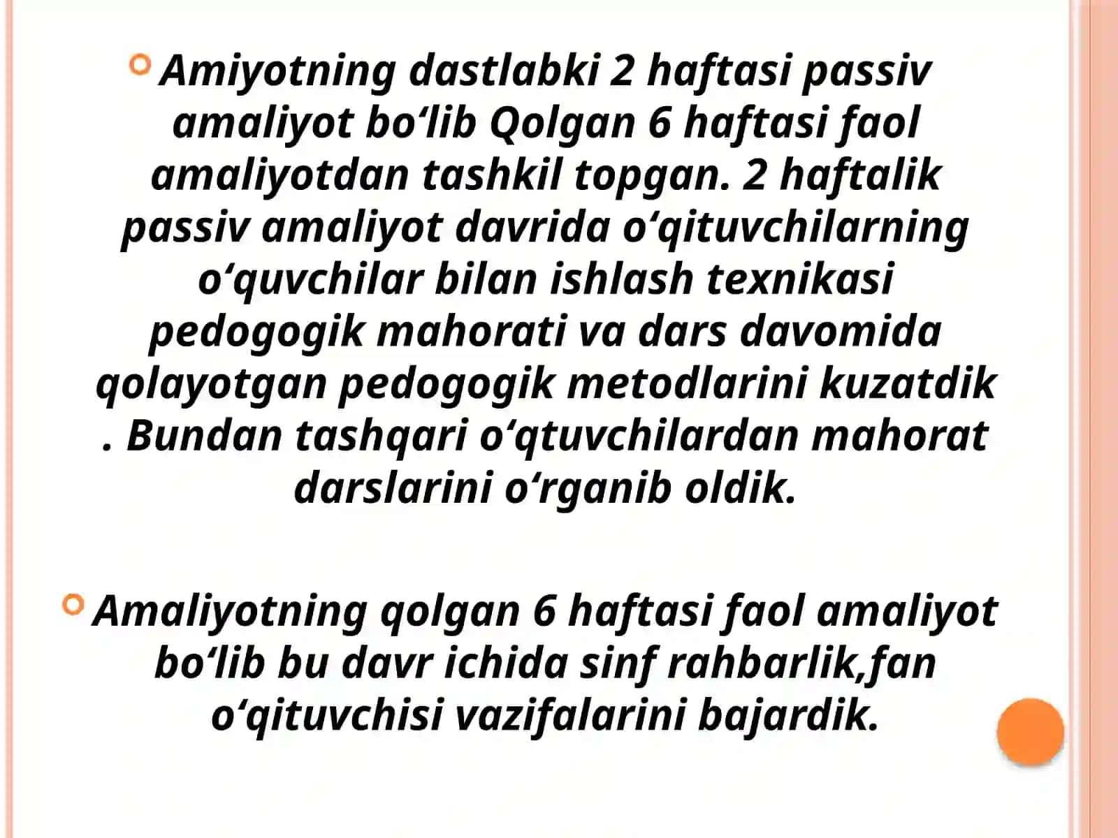 Muyiddinov Umidning Pedogogik amaliyot bo’yicha taqdimot ishi 4