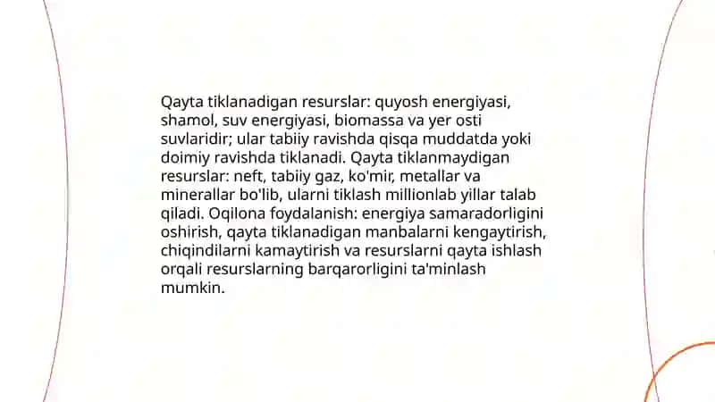 Tabiiy resurslar va ulardan oqilona foydalanish 4