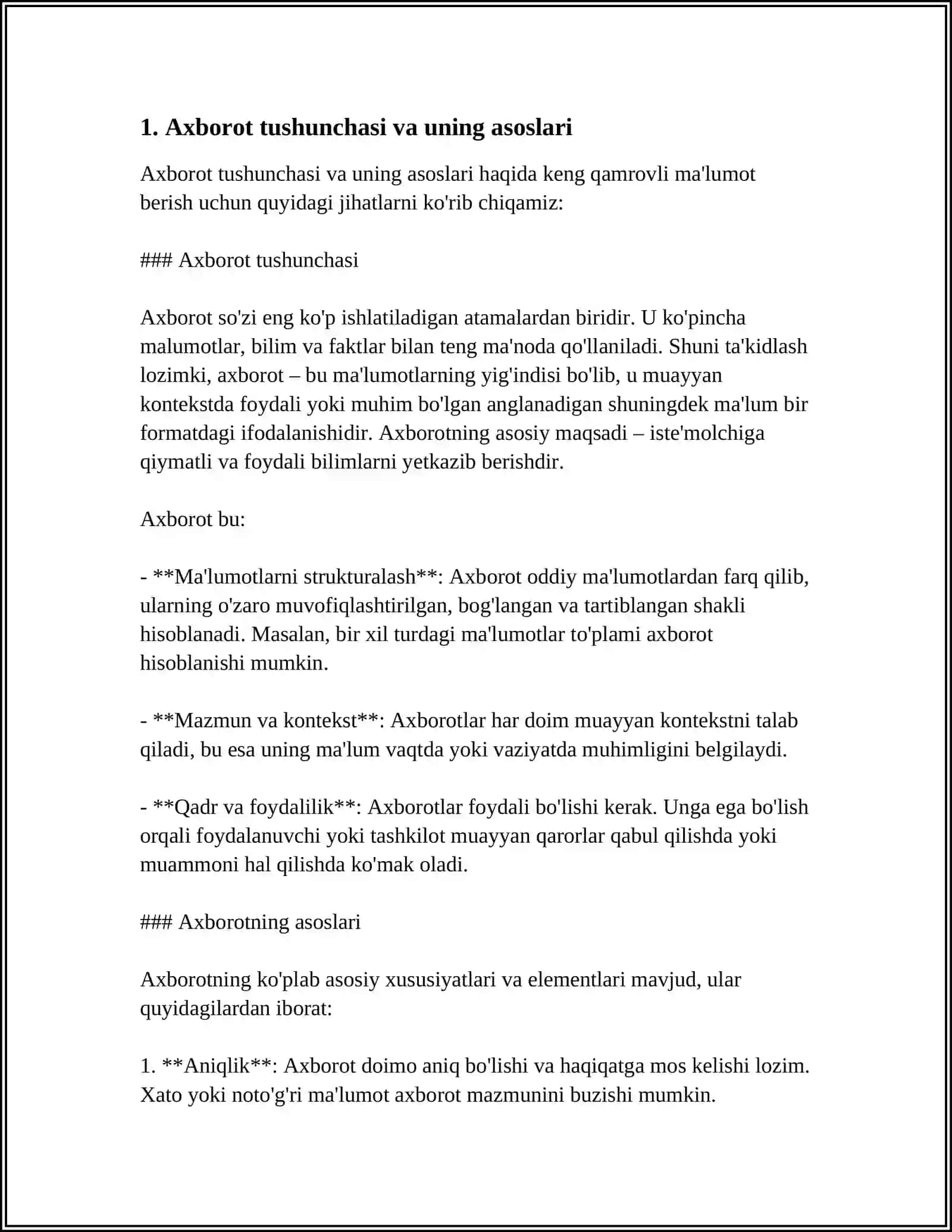 AXBOROT TURLARI VA ISHONCHLILIGI 4