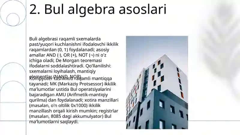 Kompyuterlarni tashkil qilishning raqami-mantiqiy asoslari 4