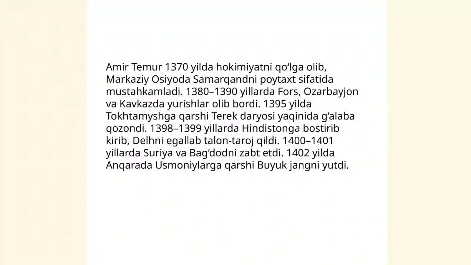 Amir Temurning hayoti va kelib chiqishi 4