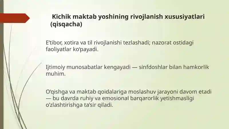 Kichik maktab yoshidagi o‘quvchilarni o‘zlashtirishining psixologik muammolari 4