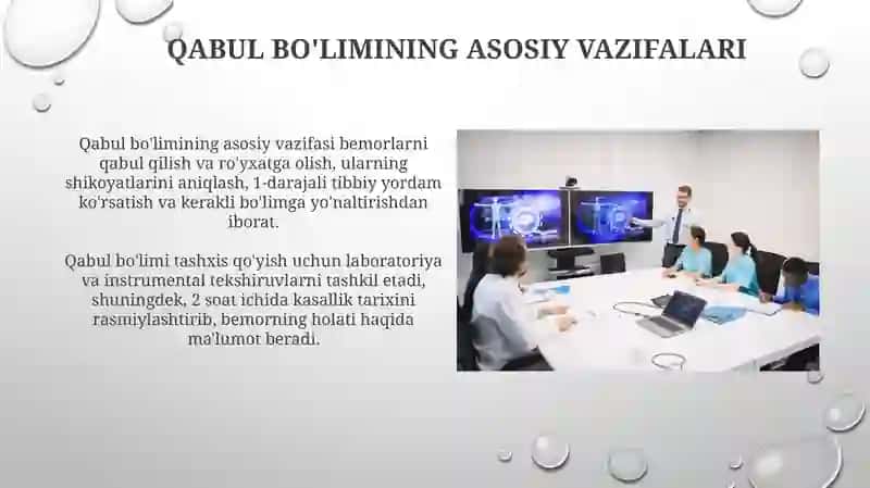 Xirurgiya qabul boʻlimi tuzilmasi,vazifalari va uni ishini tashkil qilish 4