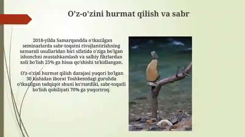Sabrni rivojlantirish usullari 4