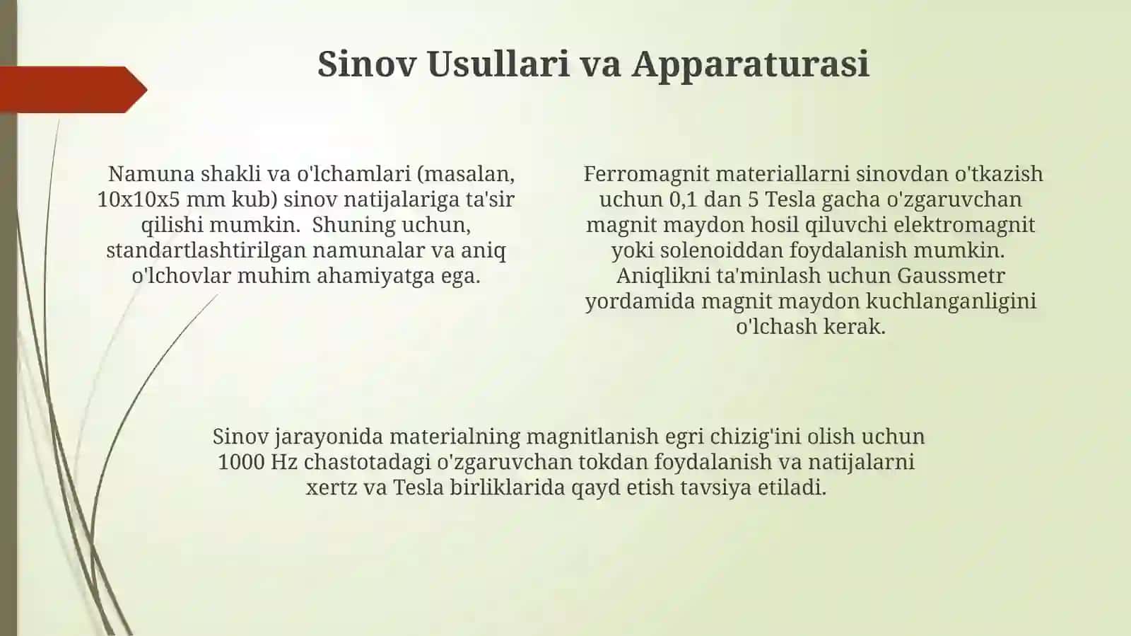 Oʻzgaruvchi magnit maydonda ferromagnit materiallarini tekshirish 4
