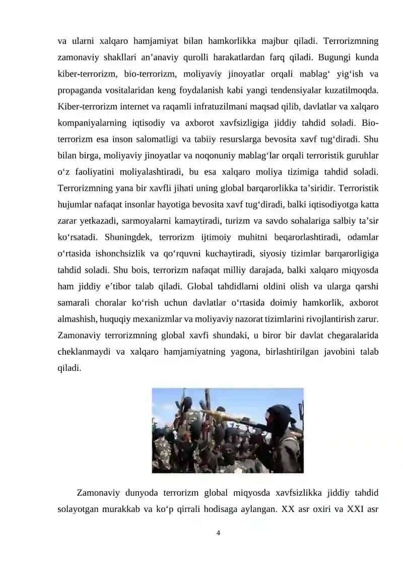 Xalqaro tashkilotlarni terrorizmga qarshi  kurashishning ahamiyati 4