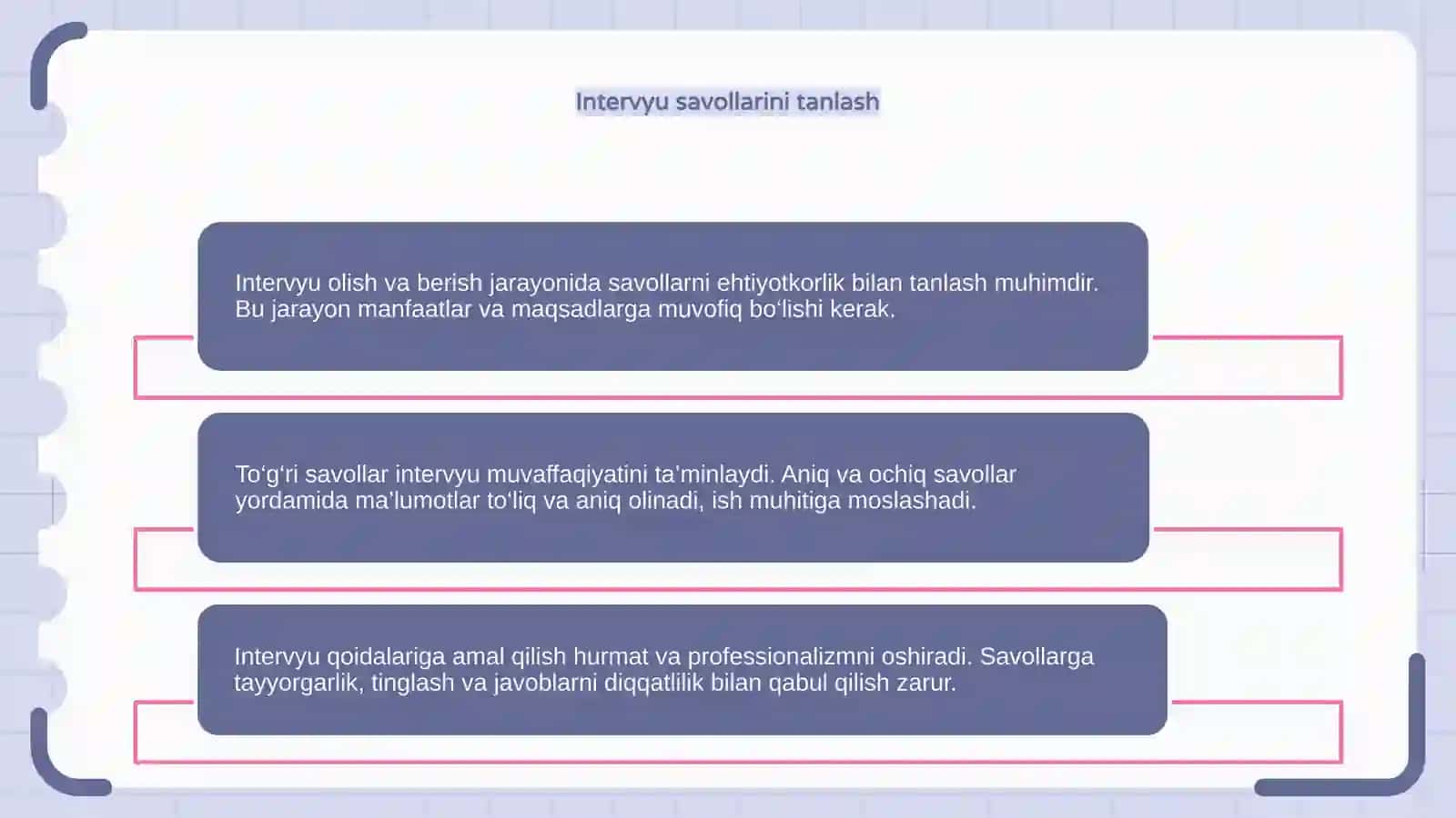 Intervyu olish va intervyu berish qoidalari 4
