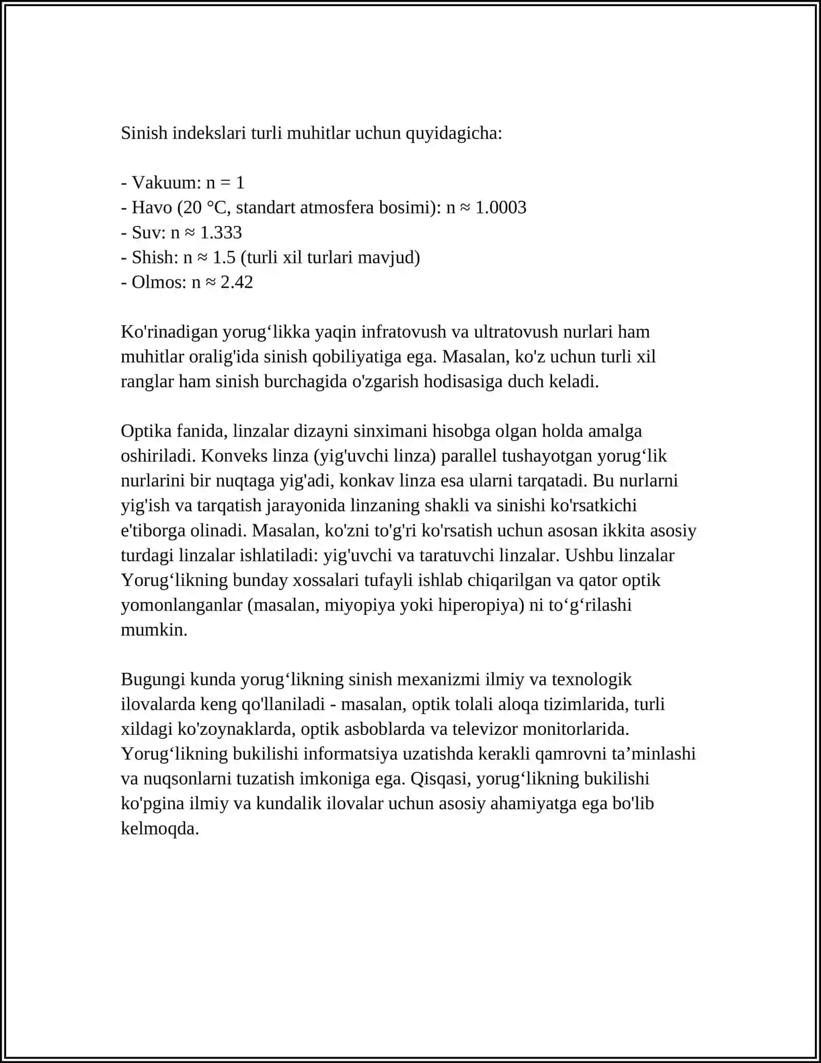 OPTIK TOLANING BUKILISHI TUFAYLI SODIR BO'LADIGAN SO'NISH SOLISHTIRMA KOEFFITSIYENTINING UNING BUKILISH RADIUSIGA BOG'LIQLIGINI TADQIQ ETISH 4