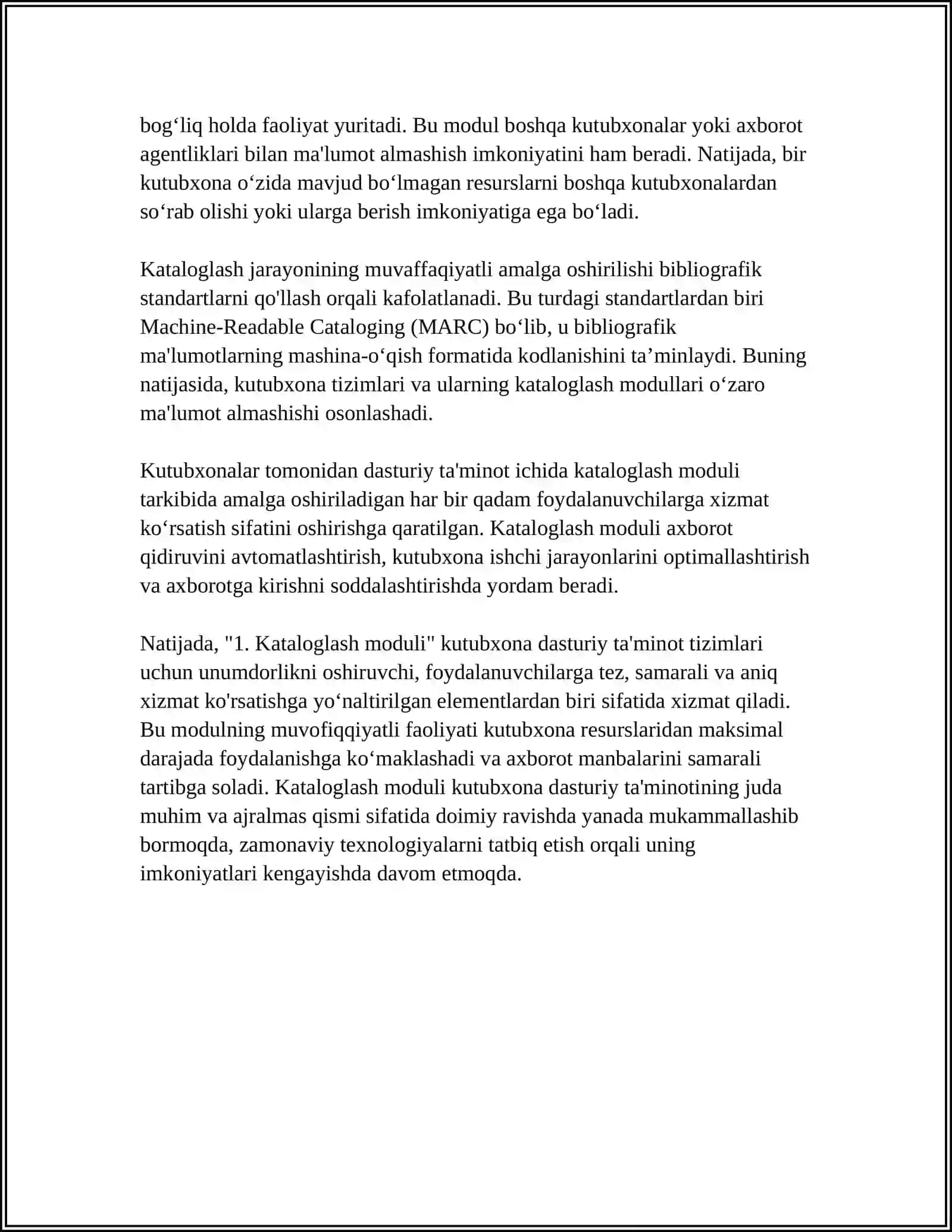 Kataloglash moduli 4