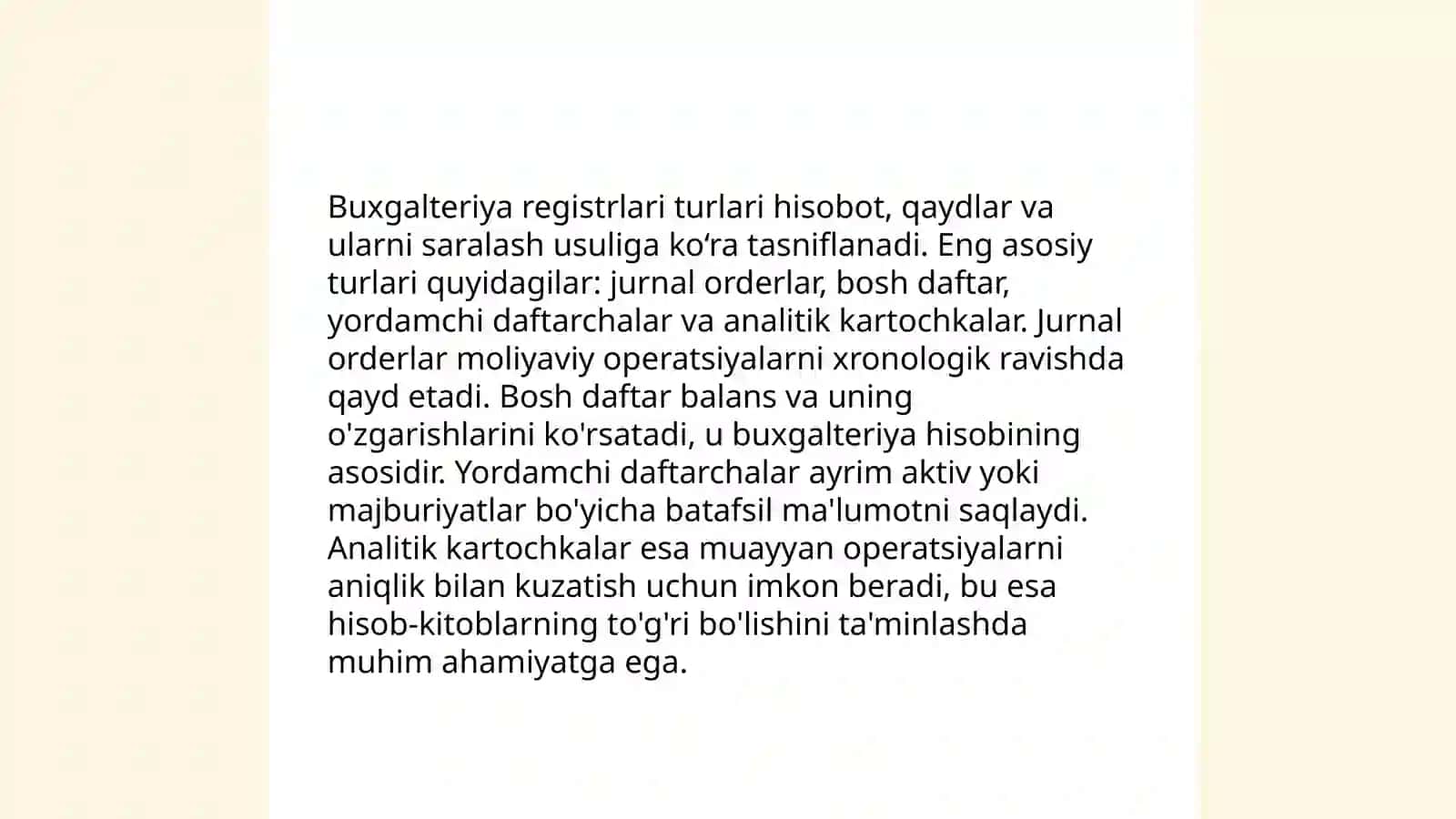 Hisob registrlari va shakllari haqida tushuncha 4
