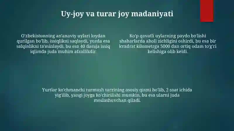 Kundalik turmush tarzi madaniyati 4