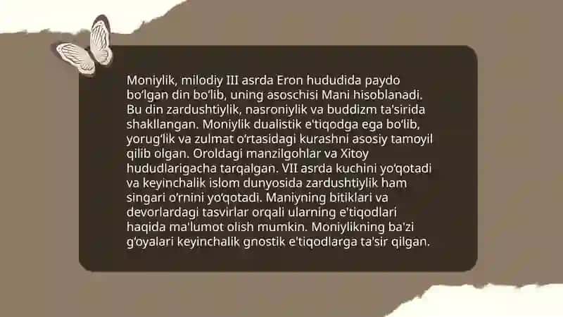 Moniylik va Mazdaklik 4