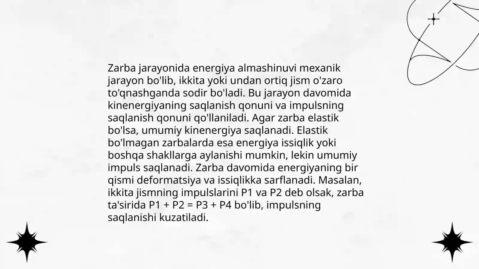 Zarba vaqtida zarbali kuchning ish haqidagi Kelĝvin teoremasi 4