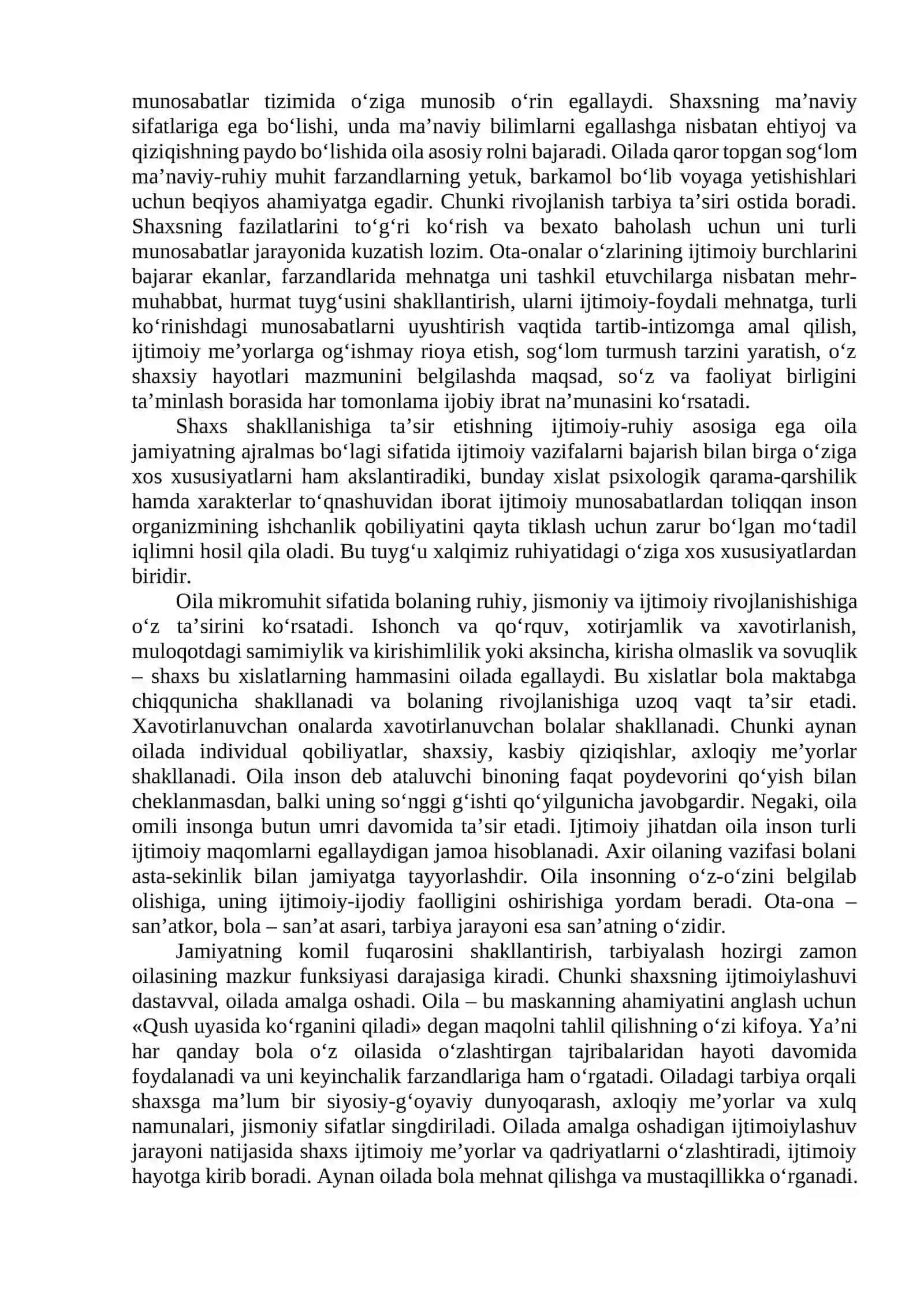 PROFESSIONAL YETUK AKMESHAXS RIVOJIDA OILA INSTITUTI VA FAOLLIKNING OʻRNI 4