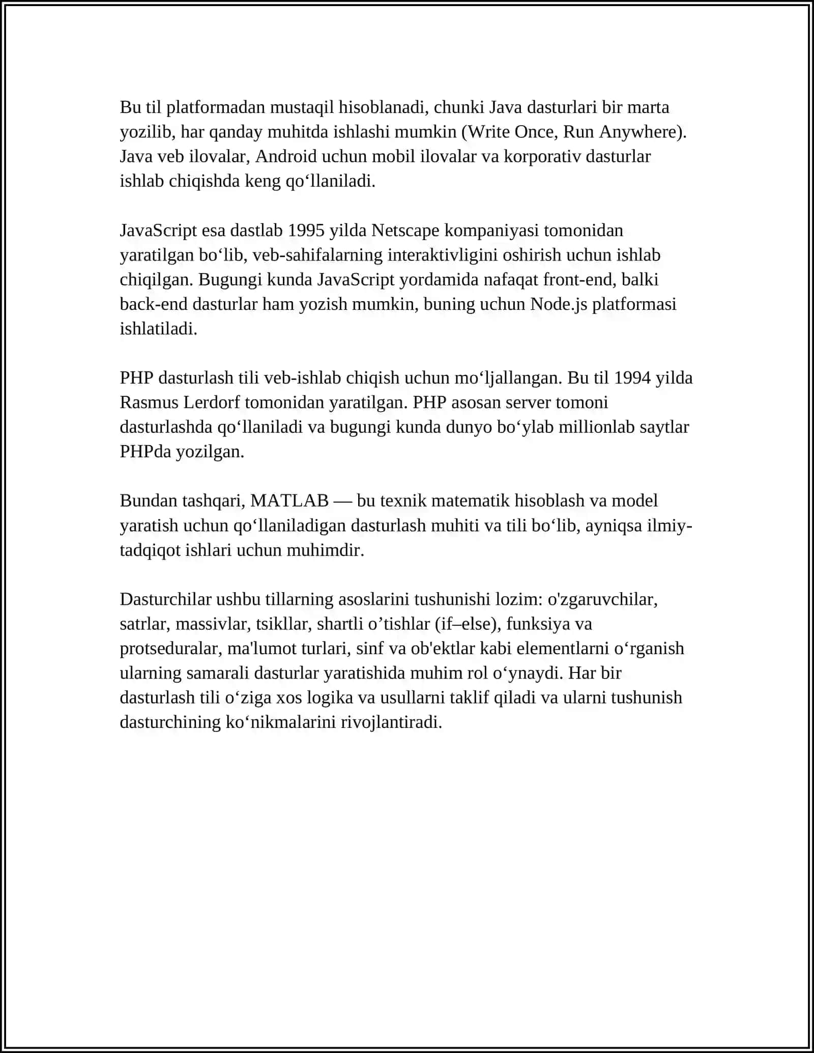 DASTURLASH TILLARI VA MA’LUMOTLAR BAZASI YORDAMIDA ODDIY INTERFEYS YARATISH 4