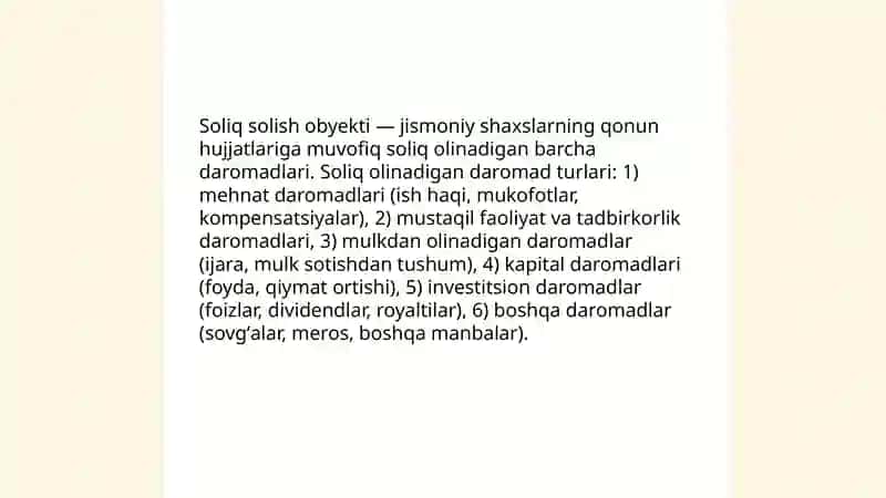 Jismoniy shaxslardan olinadigan daromad solig'i 4