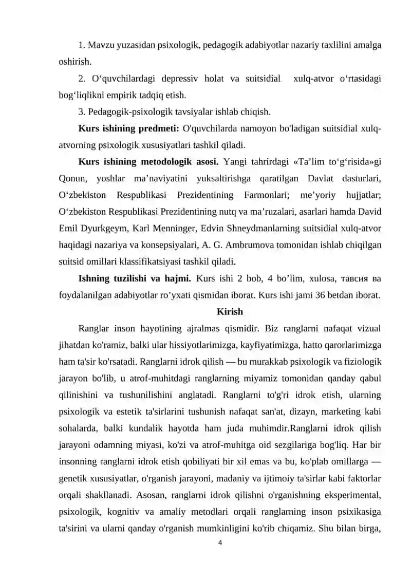 Ranglarni idrok qilishni o'rganish metodlari. 4