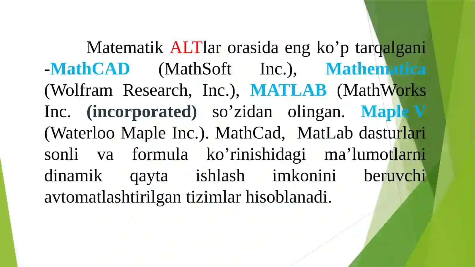 Tizimlarda issiqlik energiyasi bilan bog’liq masalalarni tahlil qilish usullarini qo'llash. MathCad tizimida ishlash texnologiyalari 4