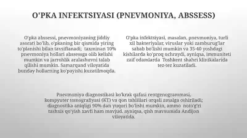 O'pka ichidagi yumaloq soyani qiyosiy tashhislash 4
